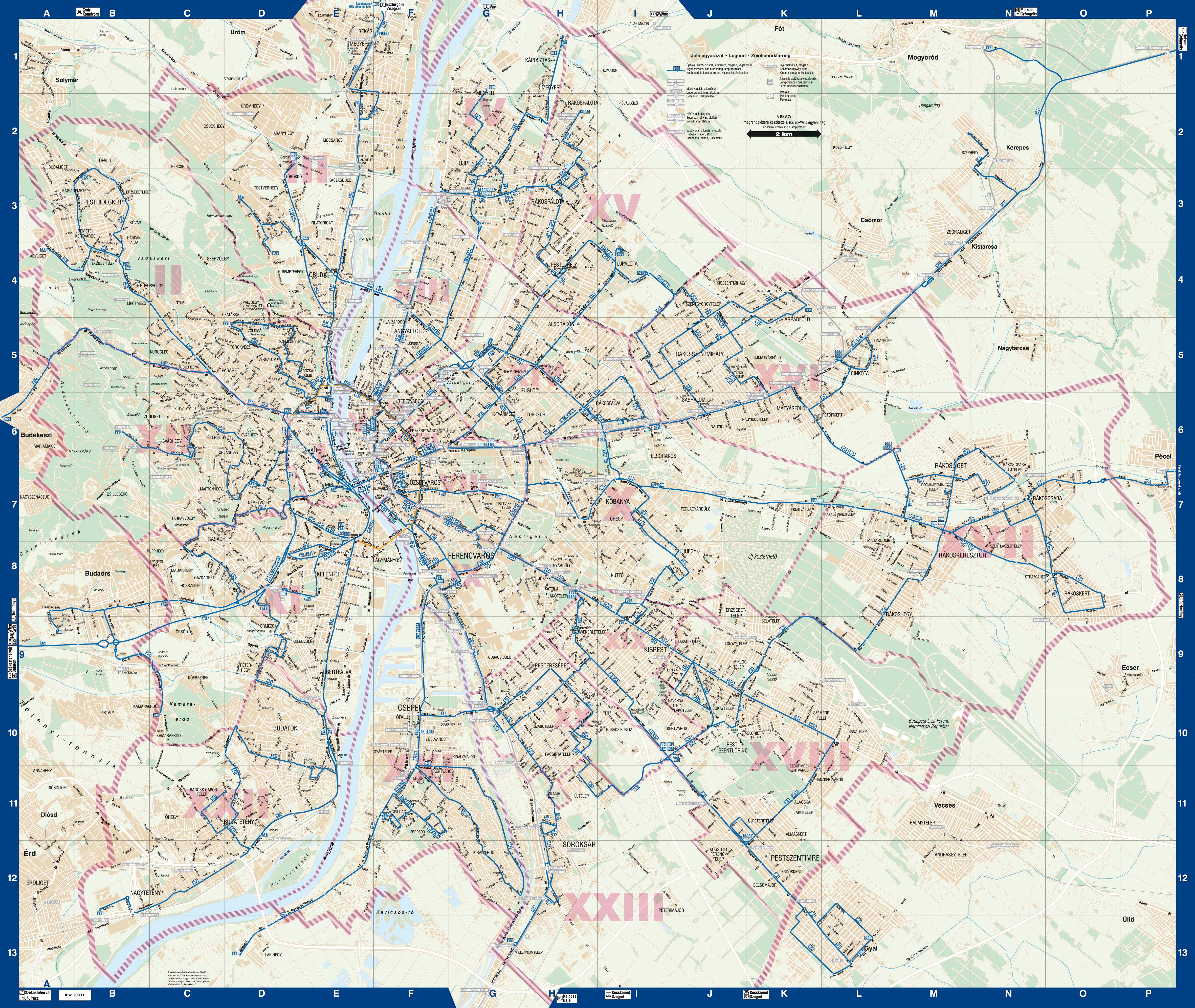 budapest térkép bkv járatok Budapest night transport map budapest térkép bkv járatok